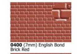 7mm English Bond Brick Red  Embossed Plastic Sheet 