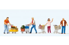 10722 Shoppers with Trolleys (4) Exclusive Figure Set OO Gauge