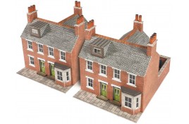  Red Brick Terrace Houses Card Kit N Scale