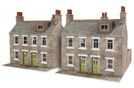 Stone Built Terraced Houses Card Kit N Scale