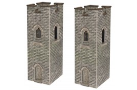 Pair Of Castle Watch Towers Card Kit N Scale