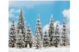 Snow Covered Trees and Snowman HO Scale