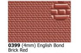 4mm English Bond Brick Red OO Scale