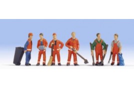 City Cleaners x 6 And Accessories Figure Set HO Scale 