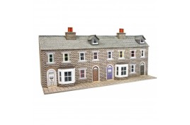 Low Relief Terraced House Fronts - Stone  N Scale