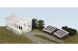 Greenhouse & 2 Cold Frames including Glazing Material Plastic Kit OO Scale