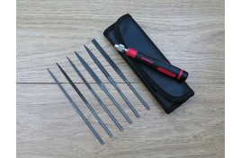  6pc Superior Steel Needle File Set with Handle & Wallet