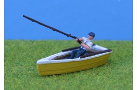 Man Fishing in Rowing Boat OO Scale