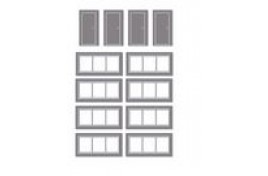 Doors & Windows Detail Pack (8 windows, 4 doors per pack) Plastic Kit OO SCale