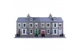 Low Relief Stone Terraced House Fronts Card Kit OO Scale