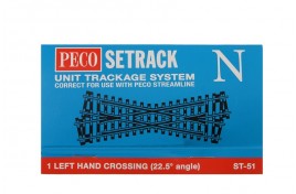 ST-51 Left Hand Crossing 22.5 Degree Angle Code 80 N Gauge
