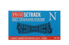 ST-50 Right Hand Crossing 22.5 Degree Angle N Gauge
