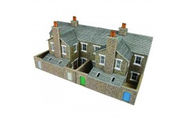 Low Relief Stone Terraced House Backs Card Kit OO Scale