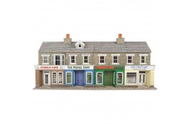 Low Relief Stone Finish Terraced Shop Fronts Card Kit OO Scale 