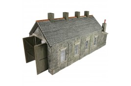 Stone Built Engine Shed Single Track Card Kit OO Scale