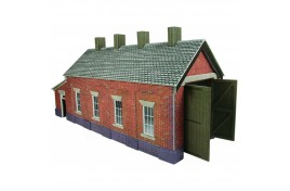 Red Brick Engine Shed - Single Track Card Kit OO Scale