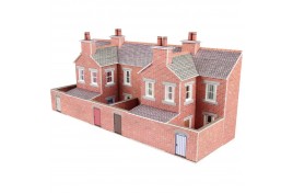 Low Relief Terraced House Backs - Red Brick N Scale