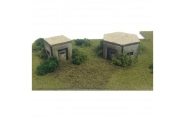 Pair of WWII Type 22 & 26 Pillboxes Card Kit N Scale