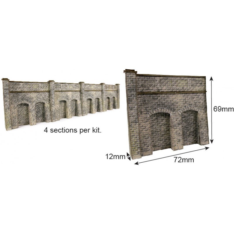 PN145 Metcalfe N Scale Retaining Wall in Red Brick